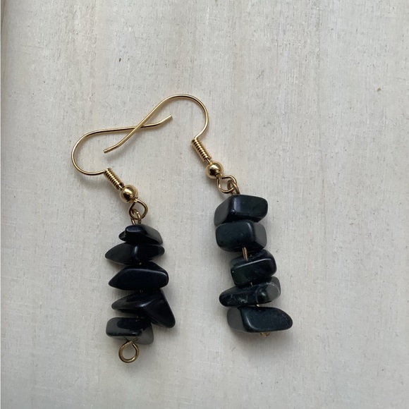 New vintage polished stones dangling earrings - Picture 2 of 4